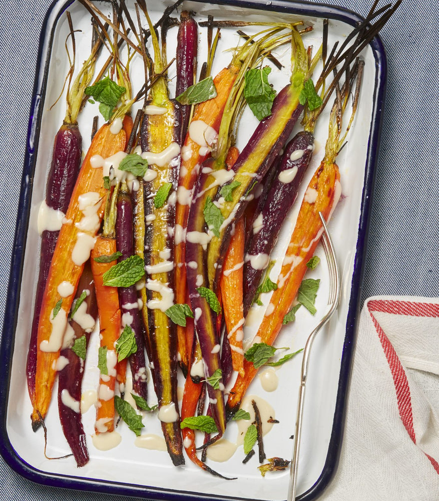 Rainbow Carrots with Not Just Salad Dressing