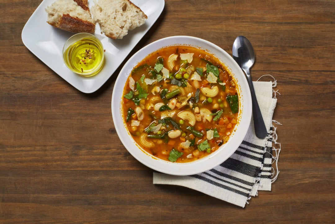 Minestrone soup with not just pasta sauce